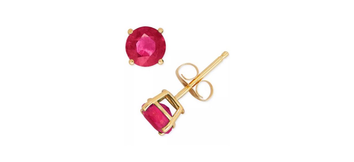Macy’s Birthstone Stud Earrings in 14-karat Gold