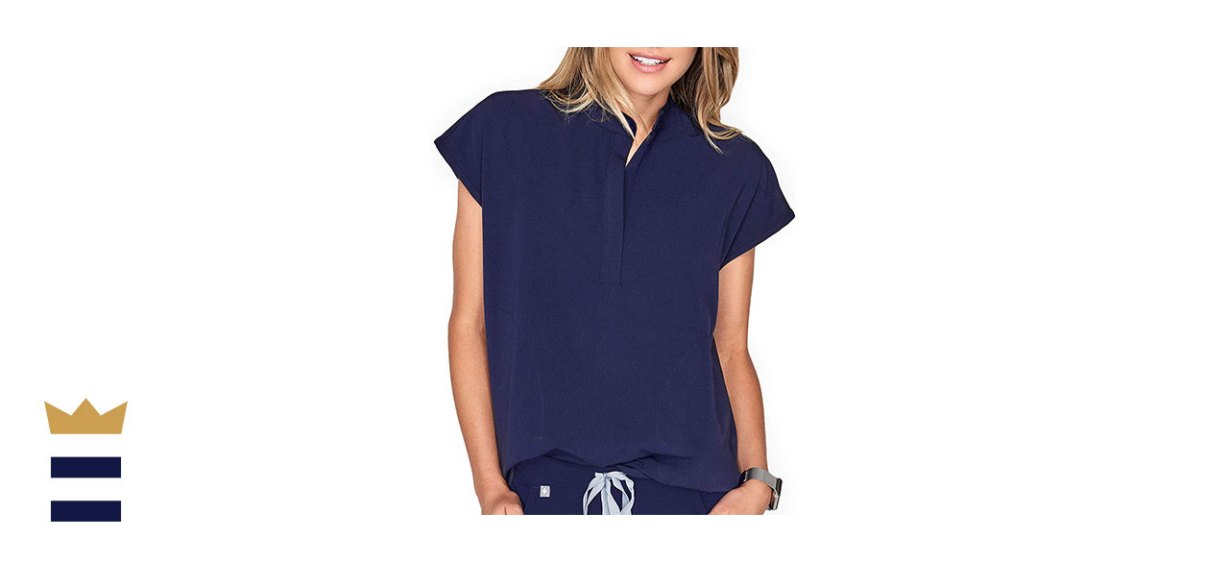 mandarin-collar scrub tops