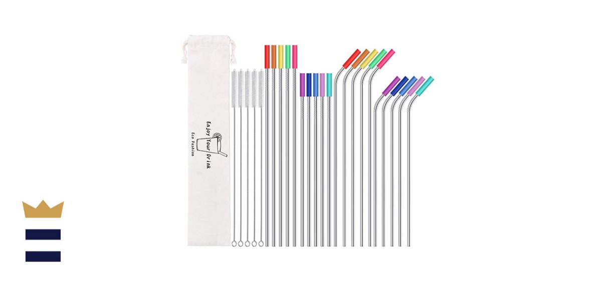 MUTNITT Reusable Metal Straws - 20 pack