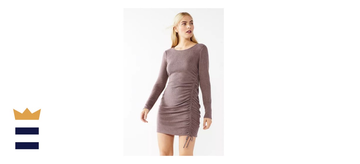 Nine West Fitted Long Sleeve Side Cinch Dress