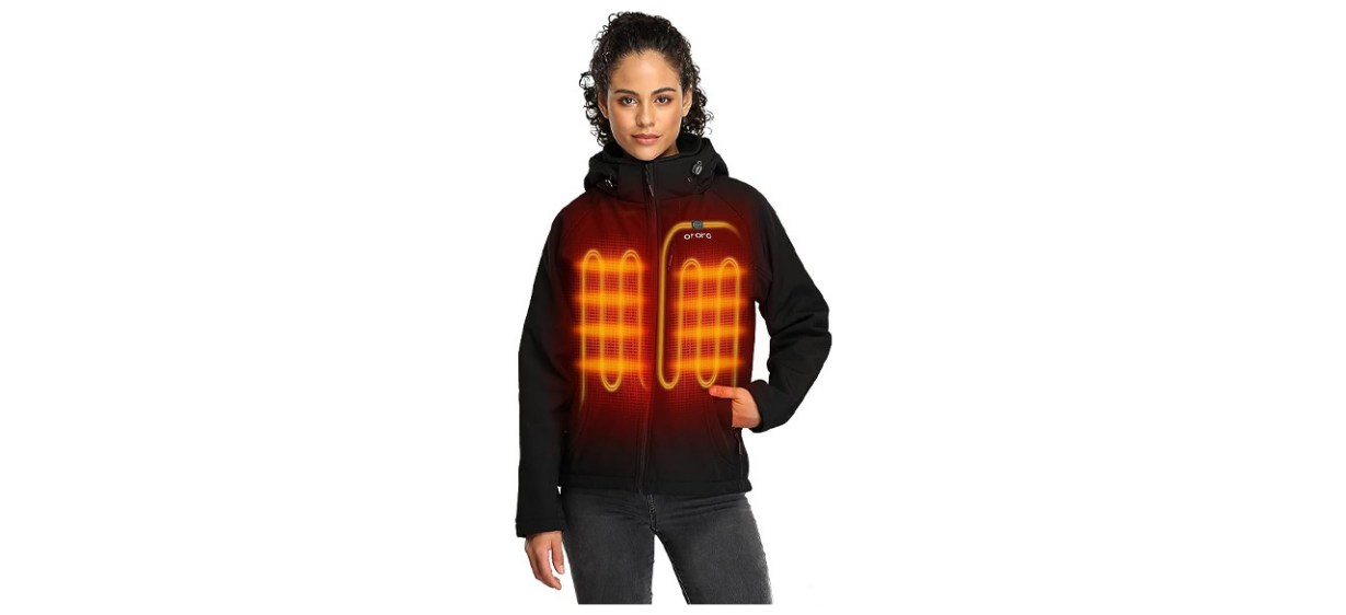 Ororo [Upgraded Battery] Women's Slim Fit Heated Jacket with Battery and Detachable Hood