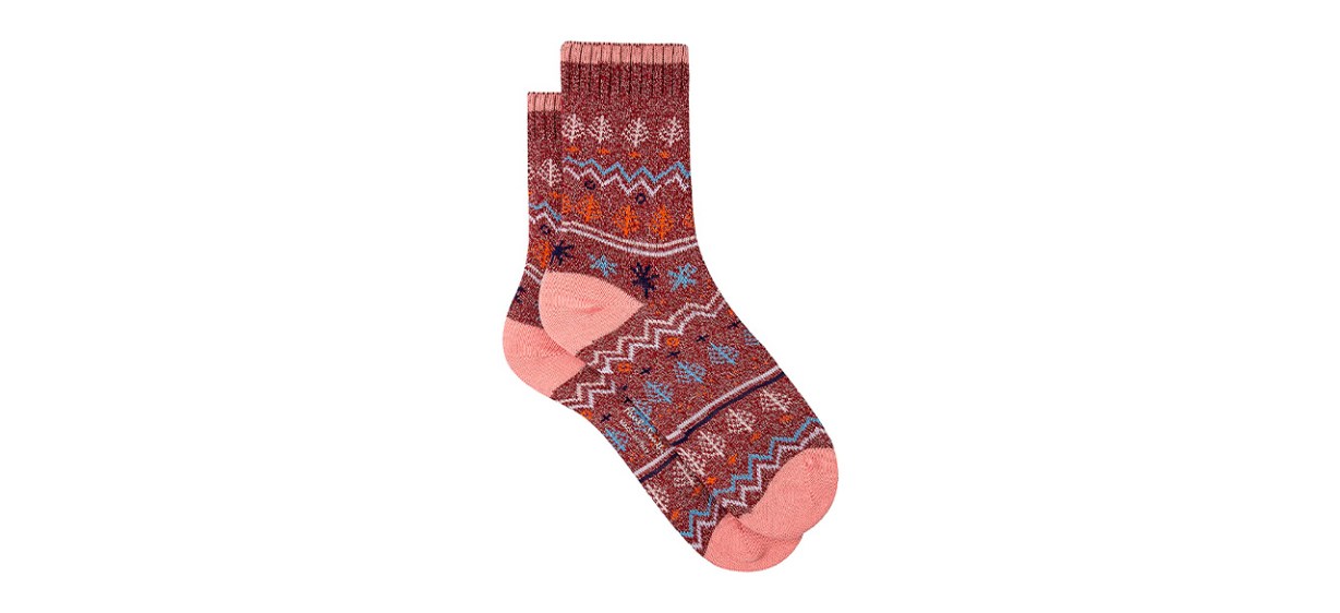 Paul Smith Fair Isle Women's Burgundy Socks