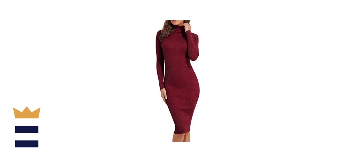 PrettyGuide Women's Turtleneck Sweater Dress