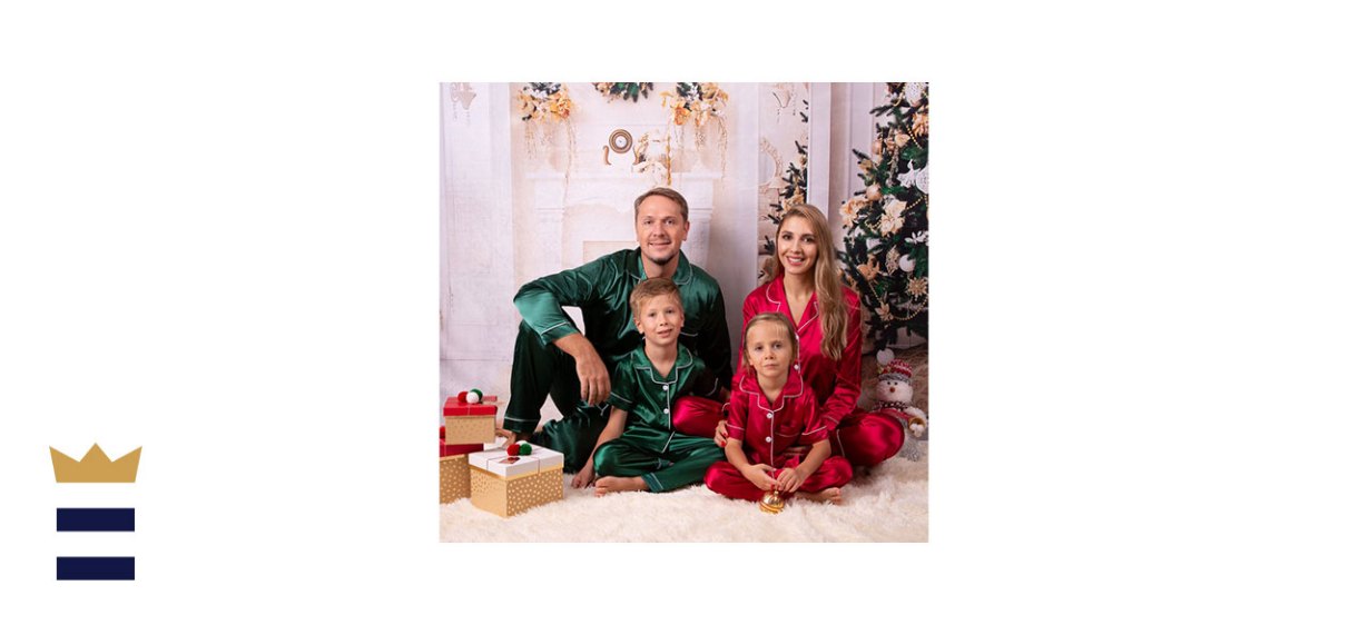 Red and Green Silk Family Pajamas
