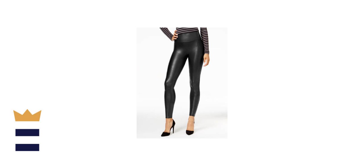 Spanx Women's Faux-Leather Tummy Control Legging