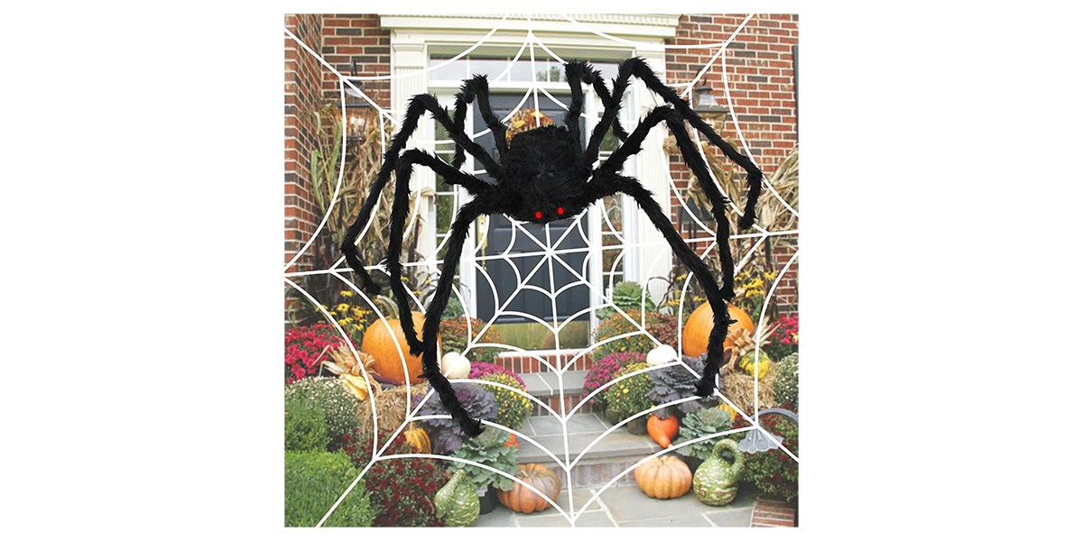 Halloween giant spider web with spider outdoor decoration