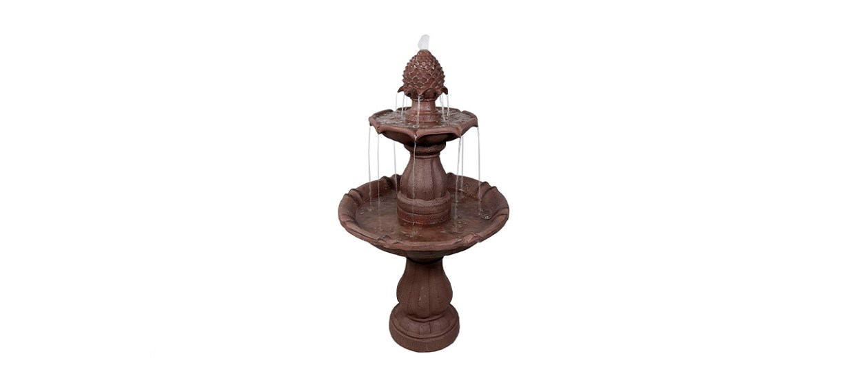 Sunnydaze Curved Plinth Outdoor Water Fountain