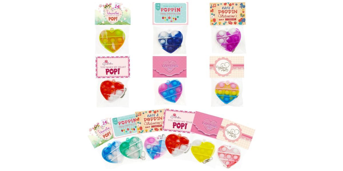 24PCS Heart Mini Pop Bubble Fidget Toys 