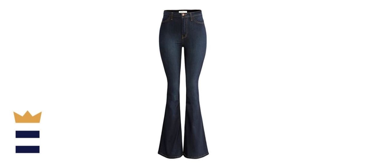 Urban K Women's Classic High-Waist Denim Bell-Bottoms Jean