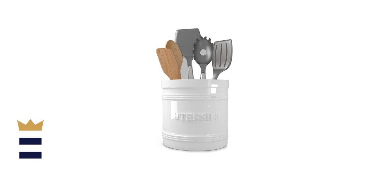 Utensil Holder for Countertop Porcelain Utensil Caddy Utensil Crock Large Size for Kitchen Storage