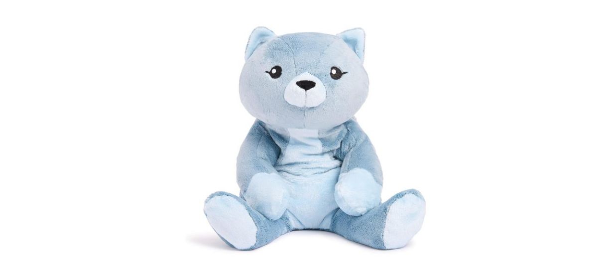 HUGIMALS Frankie The Cat plush weighted stuffed animal, blue