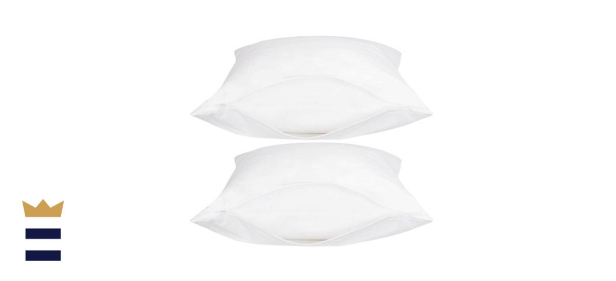 White Classic Luxury Hotel Collection Zippered Style Pillow Cover