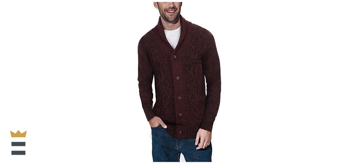 X-Ray Shawl Collar Cable Knit Cardigan