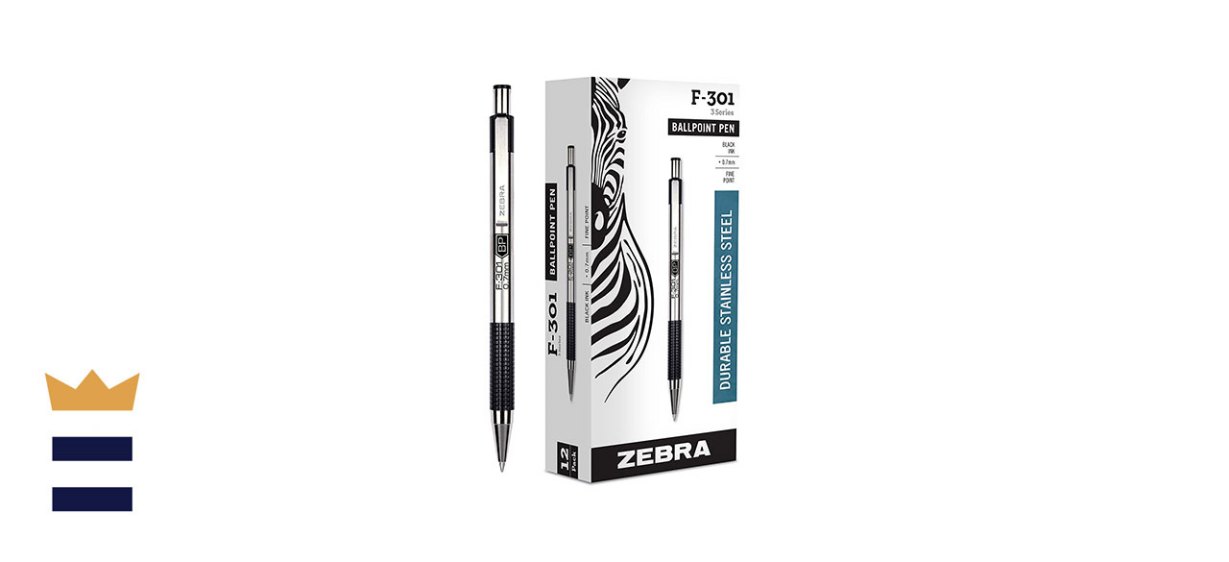 Zebra Pen F-301 Ballpoint Stainless Steel Retractable Pen