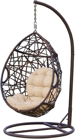 Christopher Knight Home Outdoor Brown Wicker Tear Drop Hanging Chair