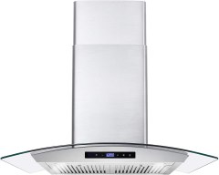 Cosmo 30" Wall Mount Range Hood with Tempered Glass Visor