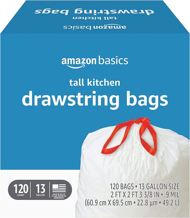 Amazon Basics Tall Kitchen Drawstring Trash Bags