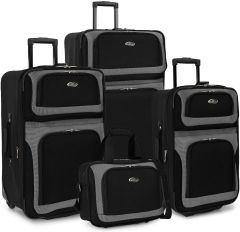 U.S. Traveler New Yorker Lightweight Softside Expandable Travel Rolling Luggage Set