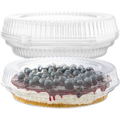 Supellectilem 10-inch Plastic Disposable Pie Containers with Hinged Locking Lids