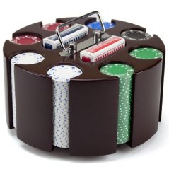 Brybelly Poker Chip Set in Wooden Carousel Case