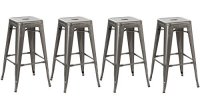 BT EXPERT Solid Steel Stacking Industrial Distressed Rustic Metal Tabouret Dining Room Modern Steel Barstool