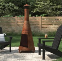 Sand & Stable Tide 70" Steel Wood Burning Outdoor Chiminea