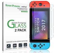 amFilm Tempered Glass Nintendo Switch Screen Protector, 2-pack