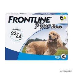 Frontline Plus Flea and Tick Control for Dogs, 23 to 44 pounds, 6 Dose