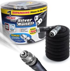 BulbHead Pocket Hose Silver Bullet 50-foot Expandable Garden Hose