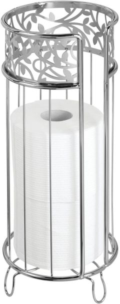 mDesign Decorative Free Standing Toilet Paper Holder