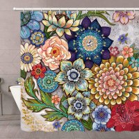 Neasow BoHo Floral Shower Curtain