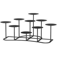 QIKADSEN Black Metal Pillar Candle Candelabra