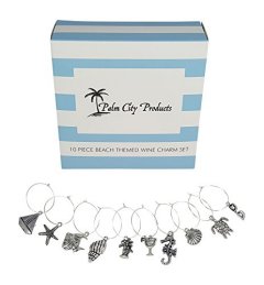 Palm City Products Beach Themed Wine Charm Set