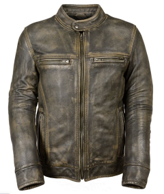 Milwaukee Leather Big Mens Distressed Brown Motorcycle Jacket