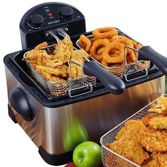Secura Stainless Steel Triple Basket Electric Deep Fryer
