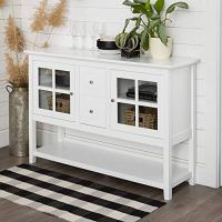 Walker Edison Charlotte Classic Glass Door Storage Buffet