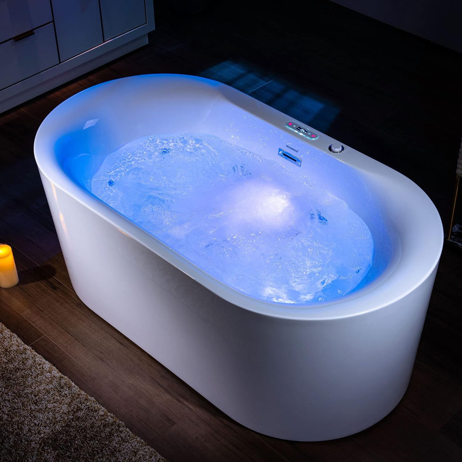 WoodBridge Freestanding Whirlpool Acrylic Bathtub